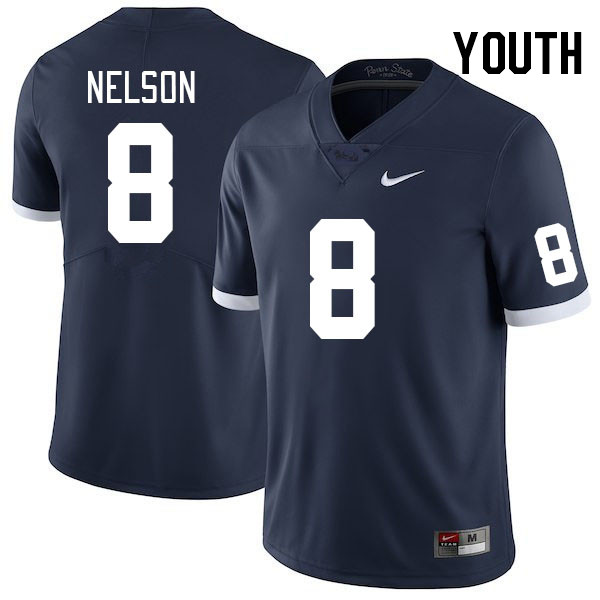 Youth #8 DaKaari Nelson Penn State Nittany Lions College Football Jerseys Stitched Sale-Retro